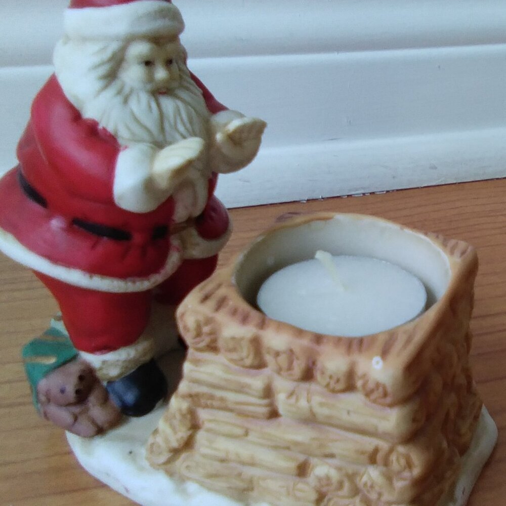 Vintage Ceramic Santa Tealight Holder